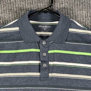 Tommy Armour Mens Polo Shirt Small Blue Striped Short Sleeve Golf Dri Logic